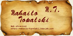 Mahailo Topalski vizit kartica